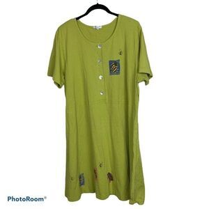 Focus USA  Insect Button Pullover Shift Dress